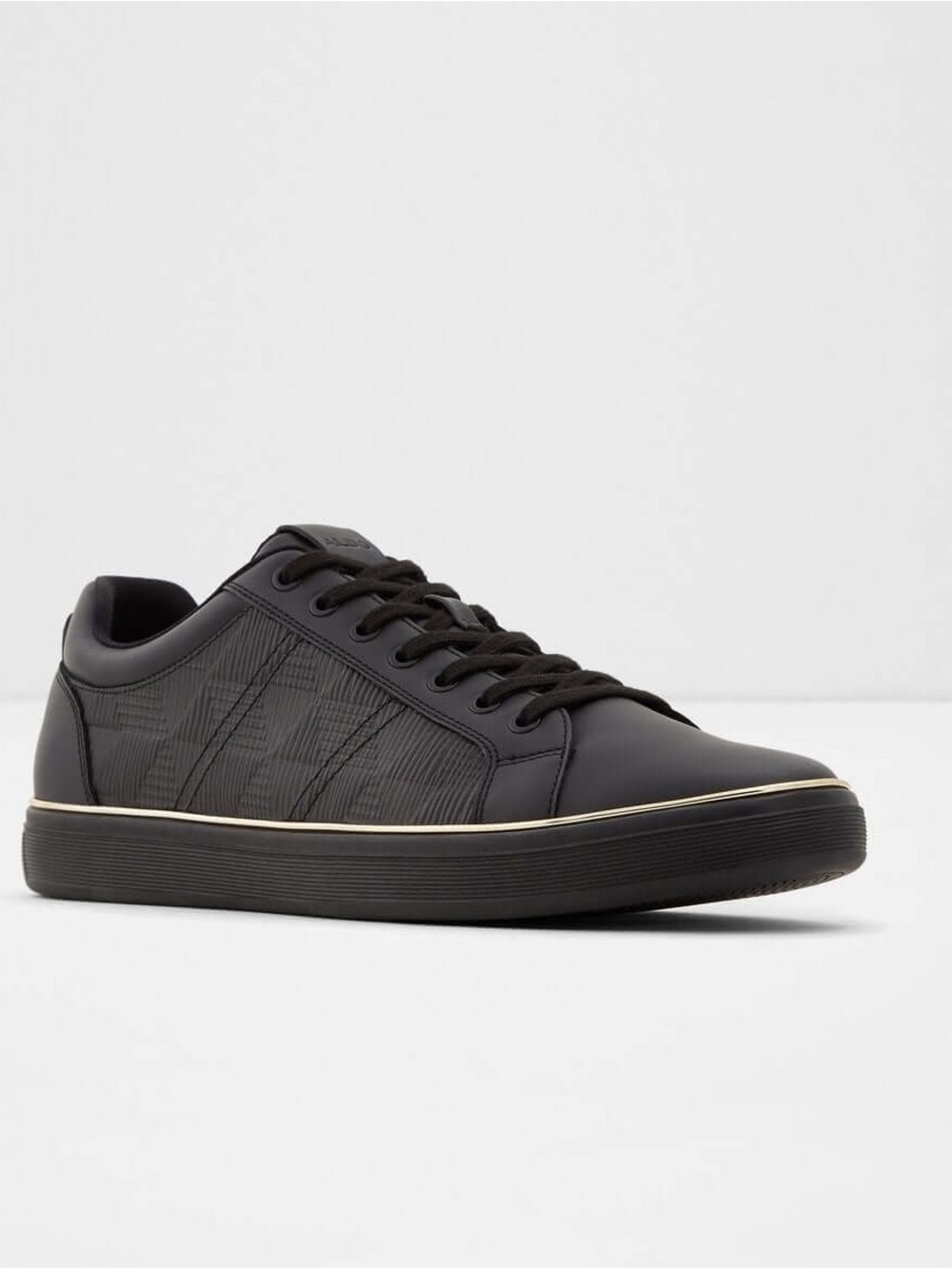 Aldo Braunton Trainers Black Leather Sneakers, Men’s Size 10